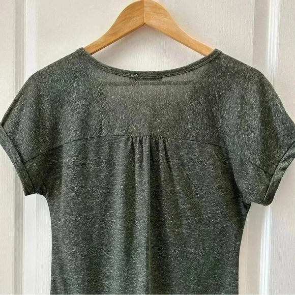 Ricki’s Linen Blend T-Shirt Loose Fit V Neck Short Sleeve Moss Green Size  XS - Picture 11 of 16
